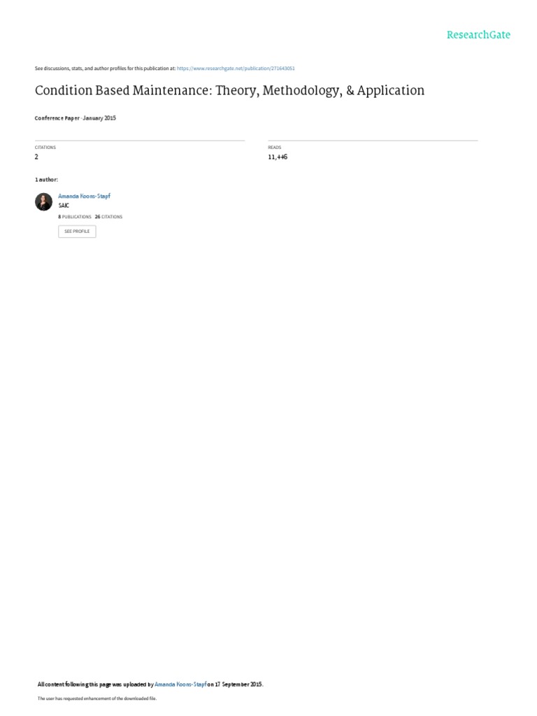 Condition Based Maintenance Overview | PDF | Reliability Engineering ...