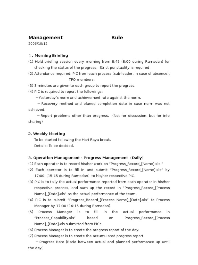 Management Rule | PDF | Business