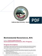 CSUEB Environmental Geosciences MS Program Overview