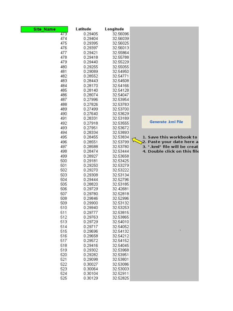 Latitude and Longitude Data Points | PDF | Geography | Geographic Data ...