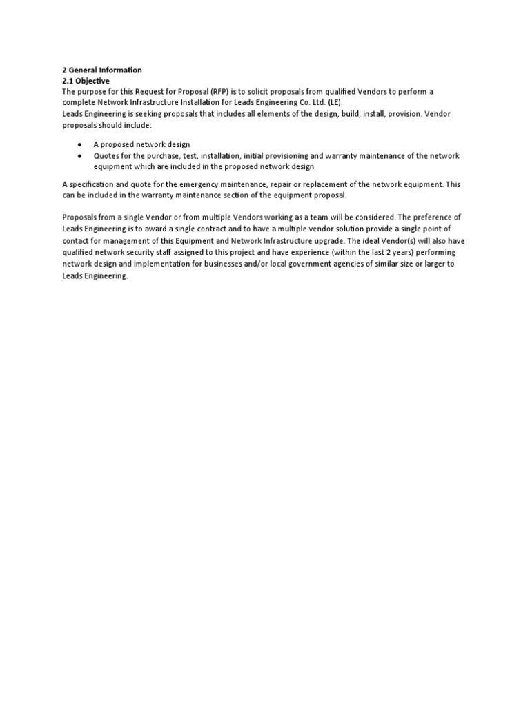 Network Infrastructure RFP PDF