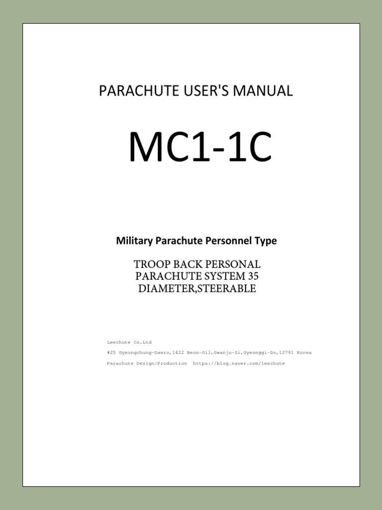 PARACHUTEMC11C User ManualPacking and Maintenance Guidelines PDF