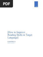 (How To Improve Reading Skills in Target Language) : (Assignment-1)