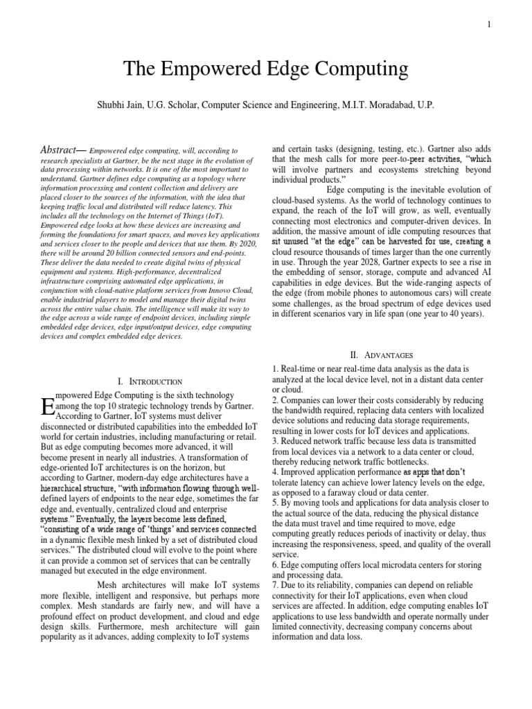 The Empowered Edge Computing: Abstract | PDF | Internet Of Things ...