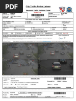 City Traffic Police Lahore: Electronic Traffic Violation Ticket