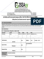 Job Safety and Environmental Analysis (JSEA) / Safe Work Method Statement (SWMS)