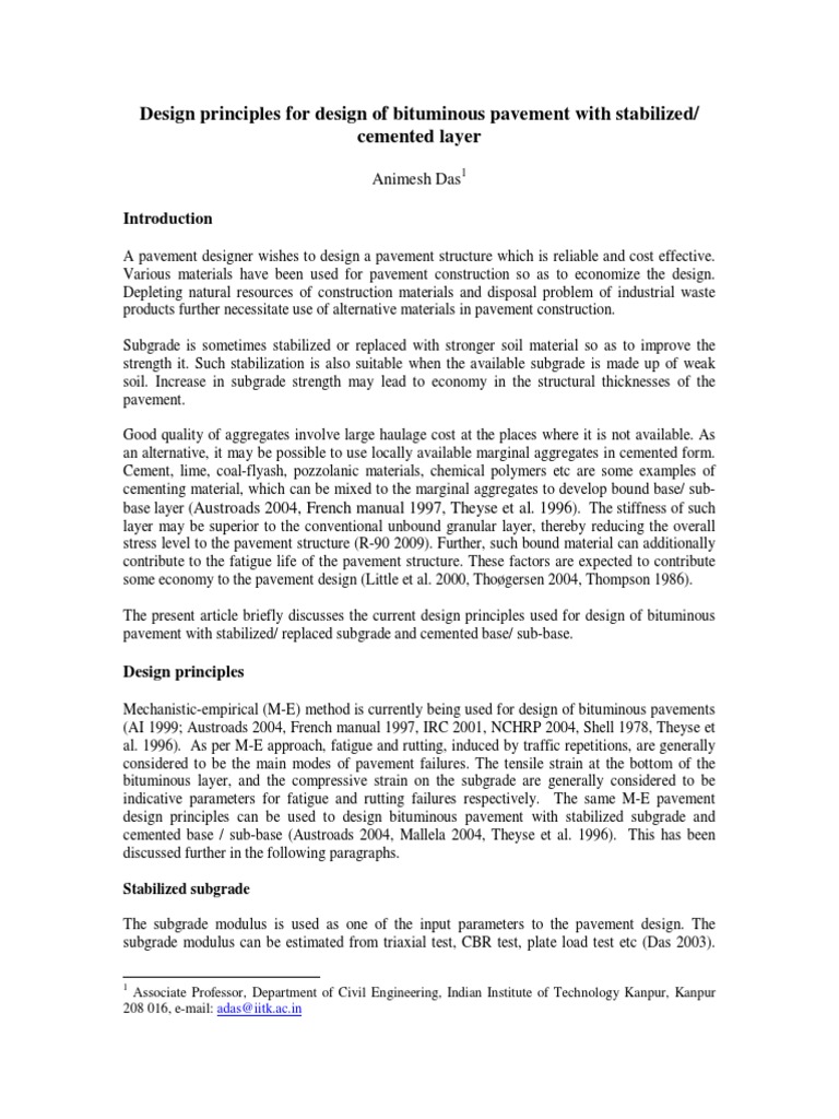 Bituminous Pavement Design Principles | PDF | Road Surface | Fatigue ...