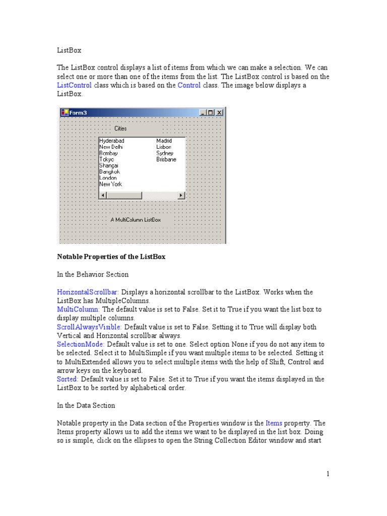 List Box, Combobox | PDF