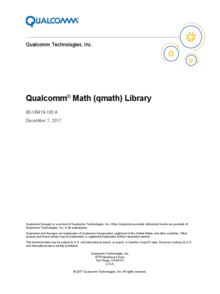 Qualcomm Math (Qmath) Library | PDF | Teaching Mathematics | Computer ...