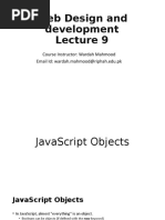 Web Design and Development Lecture 9 b - JavaScript Advanced