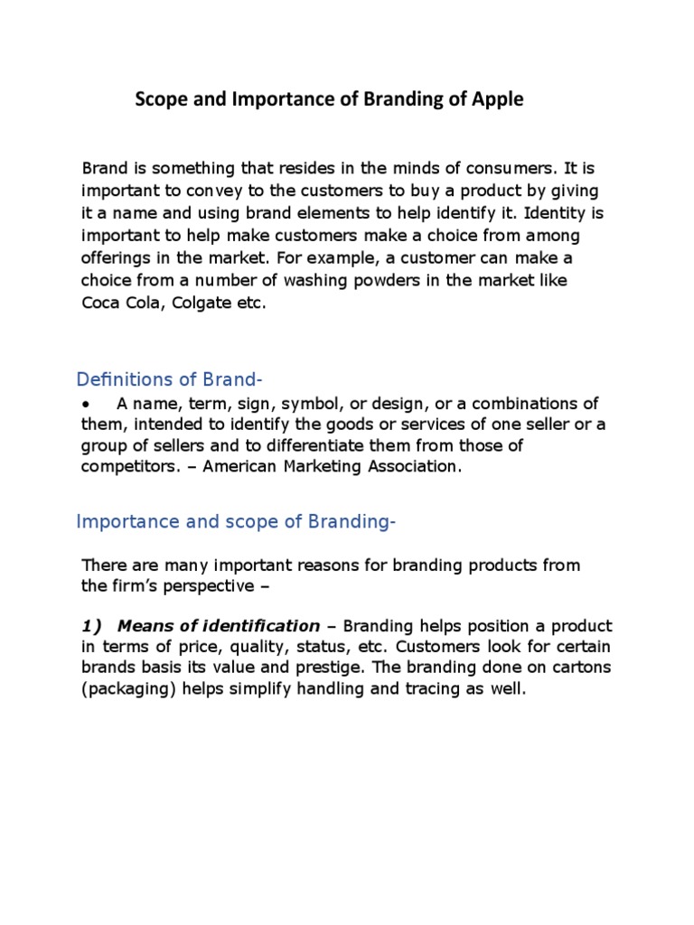Importance of Apple Branding Explained | PDF | Brand | Business Economics