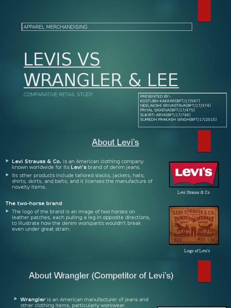 Presentation On Levis Wrangler & Lee | PDF | Jeans | Advertising
