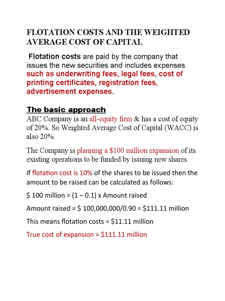 Flotation Costs And+the+weighted+average+cost+of+capital PDF