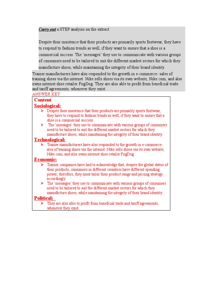 Content Sociological:: Carry Out A STEP Analysis On The Extract | PDF ...