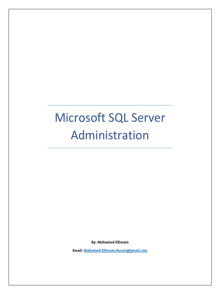 SQL Server Administration PDF | PDF | Replication (Computing) | Backup
