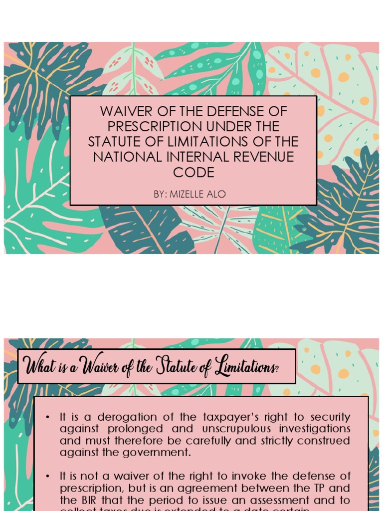 ALO WAIVERfinal PDF Internal Revenue Service Statute Of Limitations