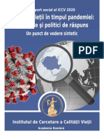 Calitatea Vieţii În Timpul Pandemiei: Probleme Şi Politici de Răspuns Un Punct de Vedere Sintetic