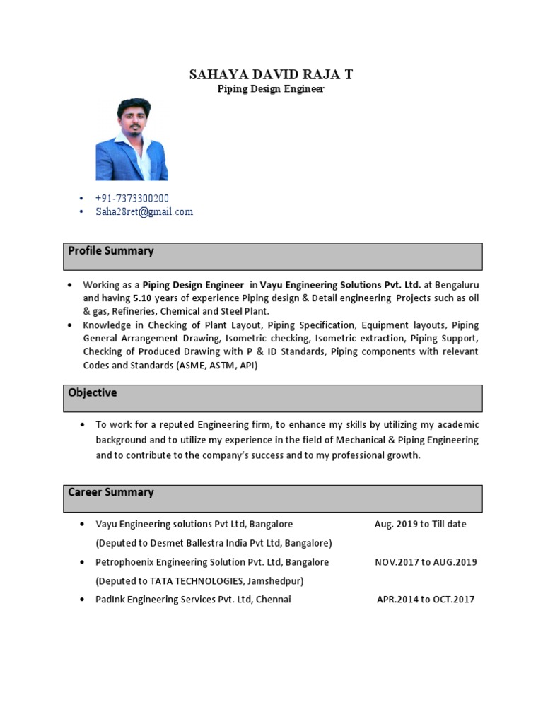 Piping Design Engineer Cv Auto Cad Stove
