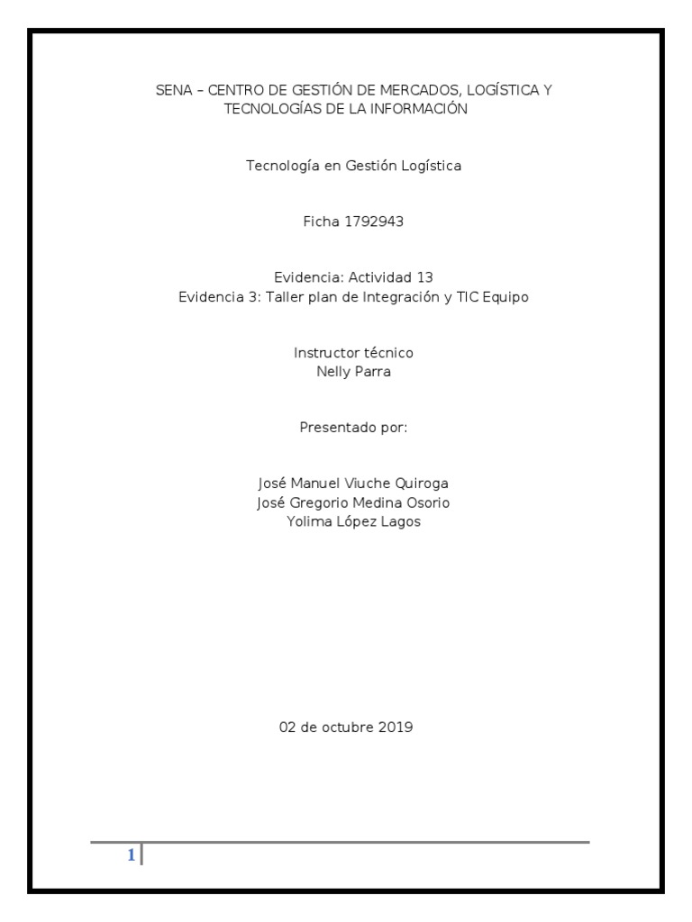 Plan de Integración y TIC en Logística | PDF | Business | Gestión de la ...