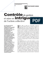 Contrôle de Gestion Et Mise en Intrigue de L'action Collective.