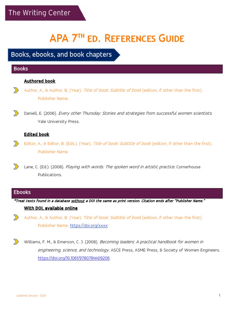 APA 7th Edition References Guide | PDF | Digital Object Identifier ...