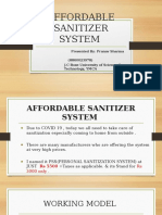 Affordable Sanitizer System: Presented By: Pranav Sharma (8860023978) J.C Bose University of Science & Technology, YMCA