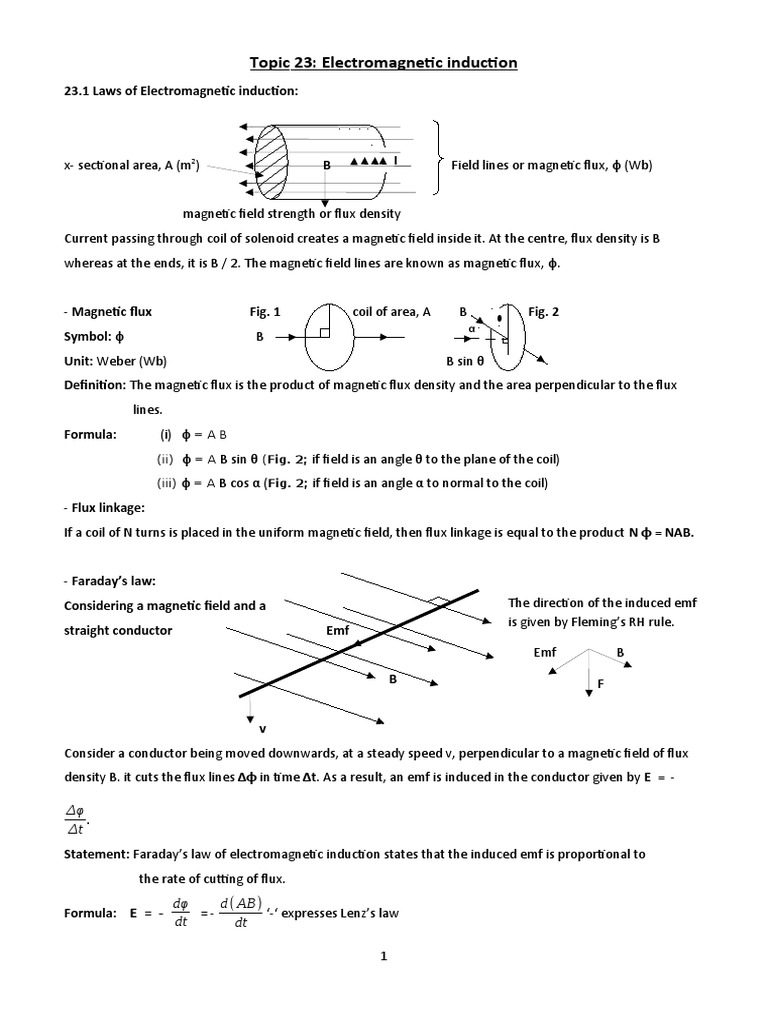 Electromagnetic Induction and EMF Derivation | PDF | Electromagnetic ...
