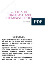 Models of Database and Database Design: Lecture Two