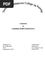 Assignment On Community Health Nursing Process