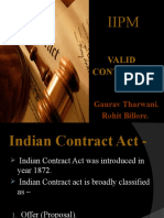Valid Contract: Gaurav Tharwani. Rohit Billore