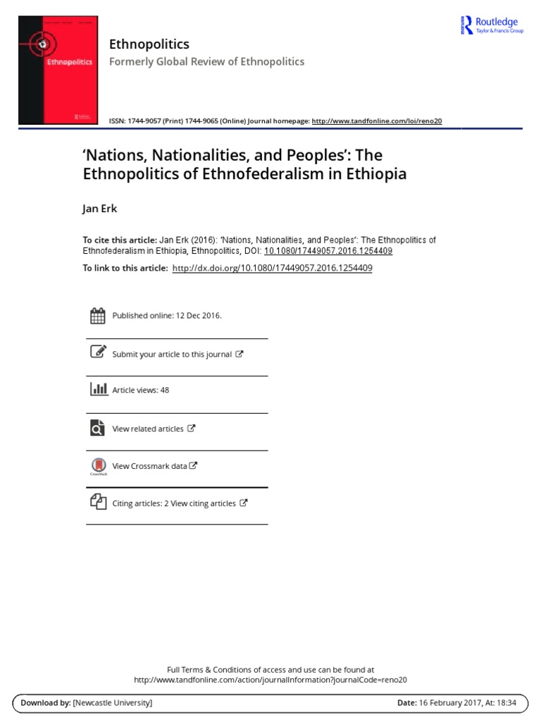 Nations, Nationalities, and Peoples' The Ethnopolitics of