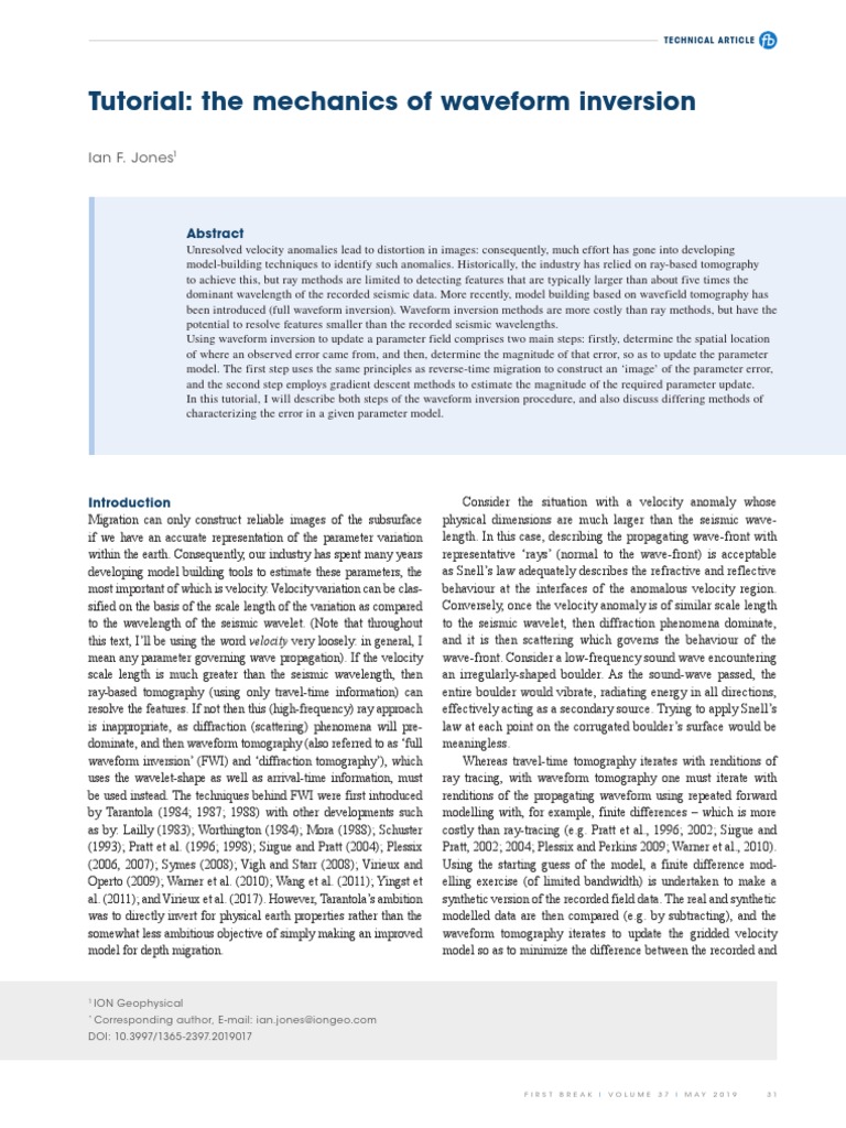Waveform Inversion: A Technical Tutorial on the Mechanics and ...