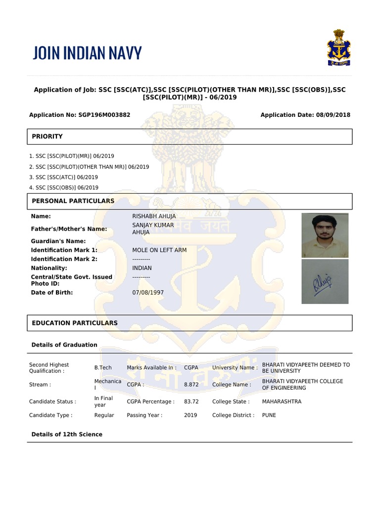 Navy SSC Pilot Application | PDF | Government