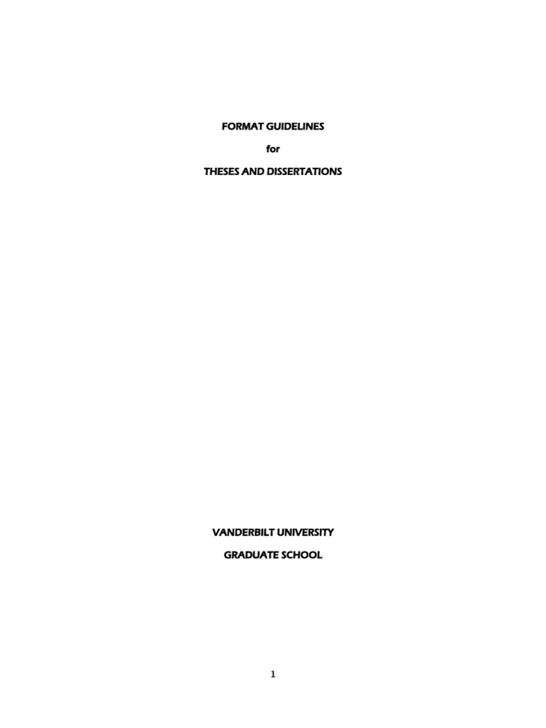 Format Guidelines For Theses and Dissertations | PDF | Thesis ...