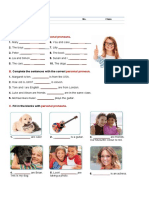 Personal Pronouns and Possessive Determiners Worksheet