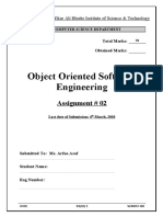 Object Oriented Software Engineering: Assignment # 02