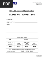 MODEL NO.: V260B1 - L04: TFT LCD Approval Specification