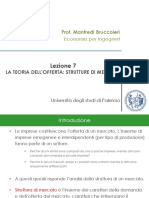 Lezione 7 - Teoria Dell'offerta e Struttura Dei Mercati PDF