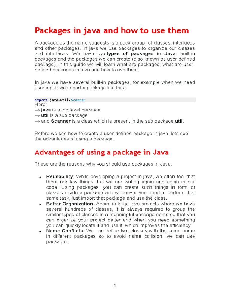 Packages in Java and How To Use Them | PDF | Class (Computer ...