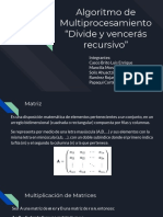 Divide y vencerás recursivo para multiplicación de matrices