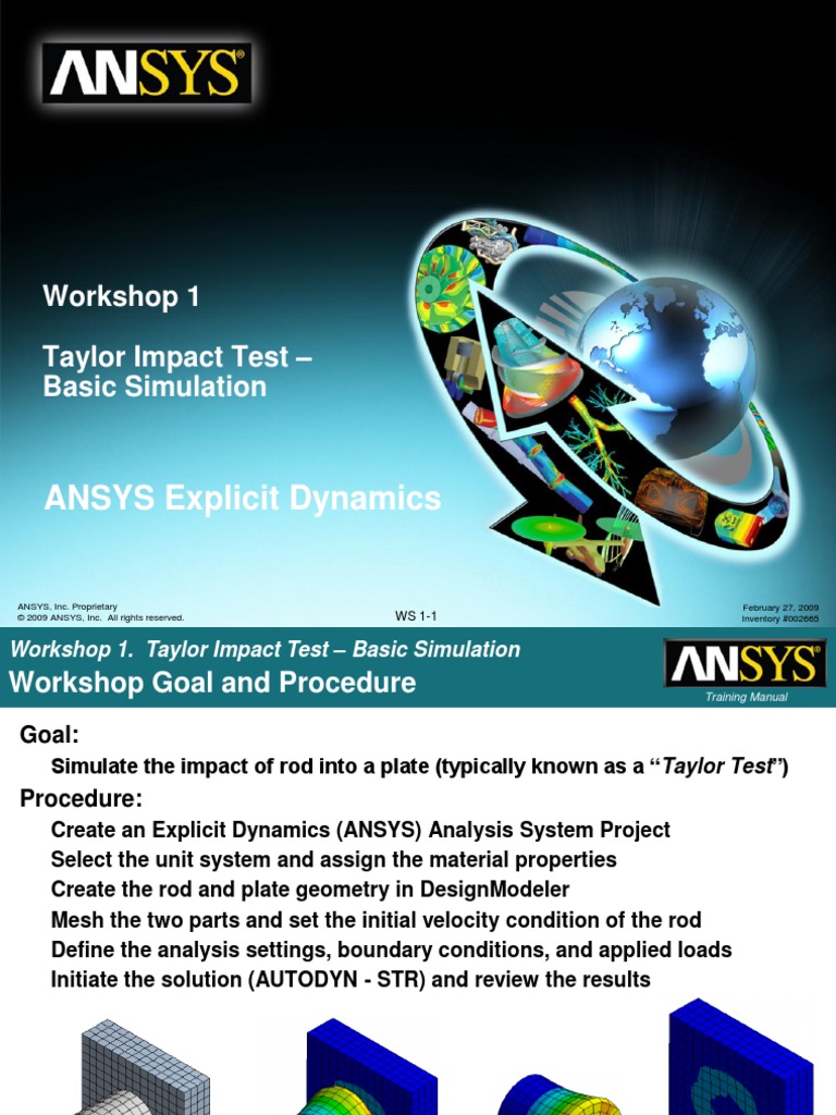 ANSYS Explicit Dynamics 120 Workshop 01 | PDF | Simulation ...