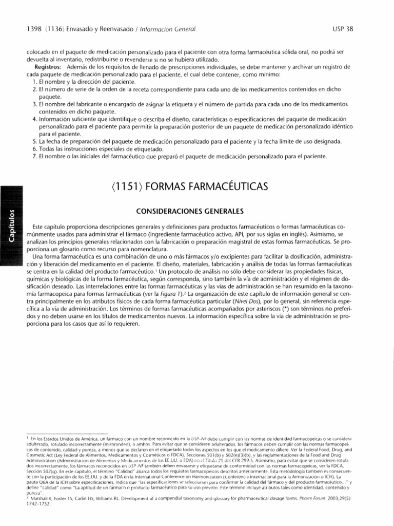Formas Farmacéuticas - USP 38 | PDF | Emulsión | Medicamentos con receta