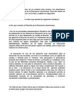 Filosofía Educación Dominicana