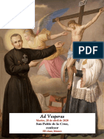 28 de Abril de 2020. Vísperas Gregorianas de San PAblo de La Cruz, Confesor.
