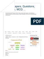 CBSE Papers, Questions, Answers, MCQ ... - CBSE Class 6 - Science - Ch2 - Components of Food (MCQS)