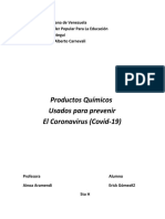 Productos Quimicos Usados para Prevenir El Covid-19