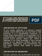 Attitude and Behavior & Comparison Between Attitude and