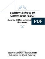 London School of Commerce (LSC) : Course Title: International Business