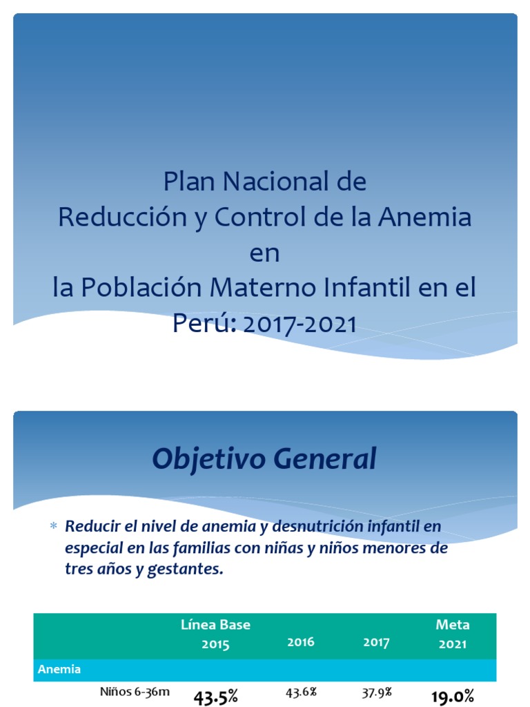 Anemia Infantil en Perú: Plan 2017-2021 | PDF | Anemia | Alimentos