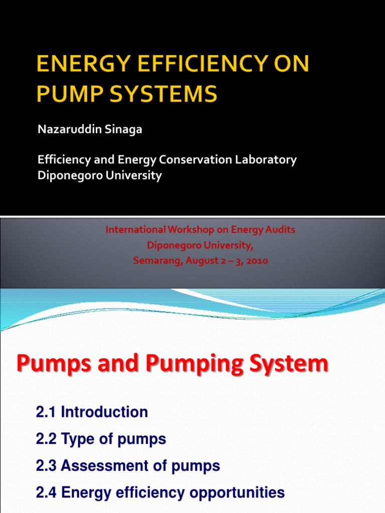 Energy Efficiency In Pump Systems Pdf Pump Horsepower